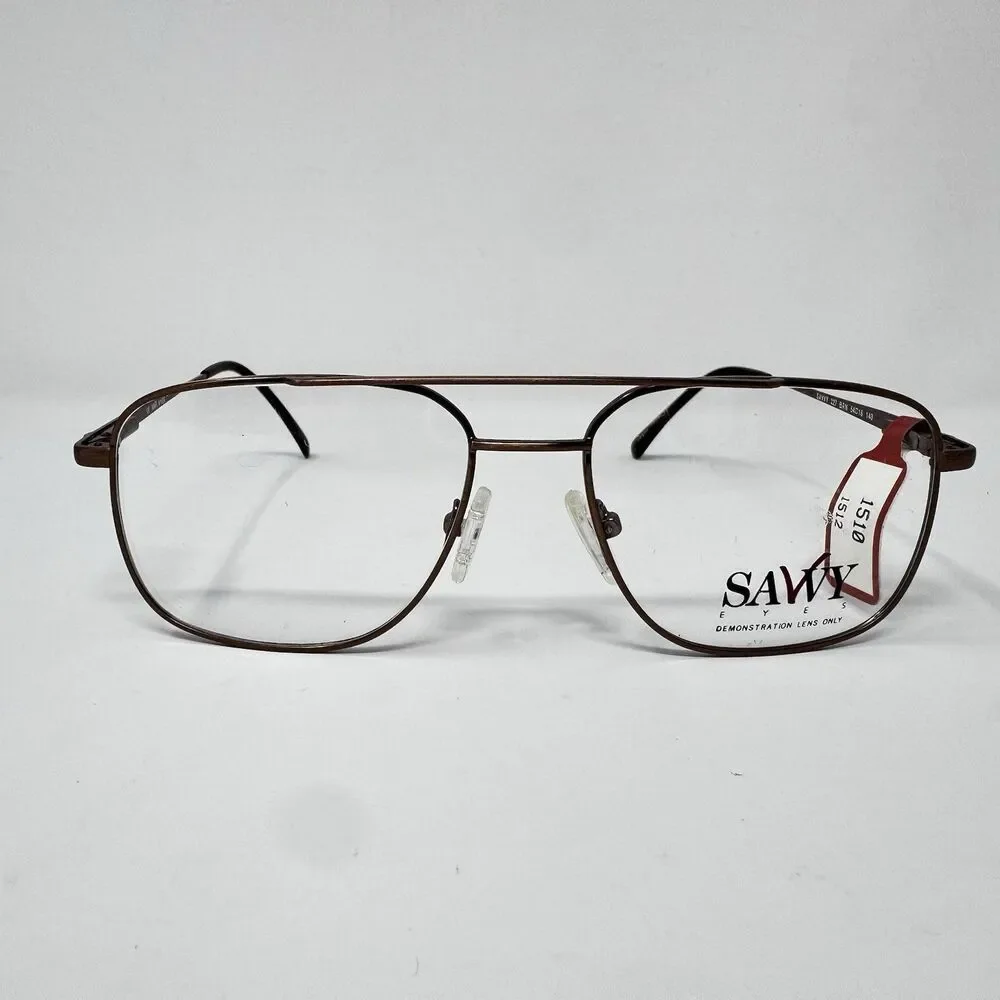 Savvy Eyes 227 BRN Brown Eyeglass Frames 54-16-140 Demo Lenses